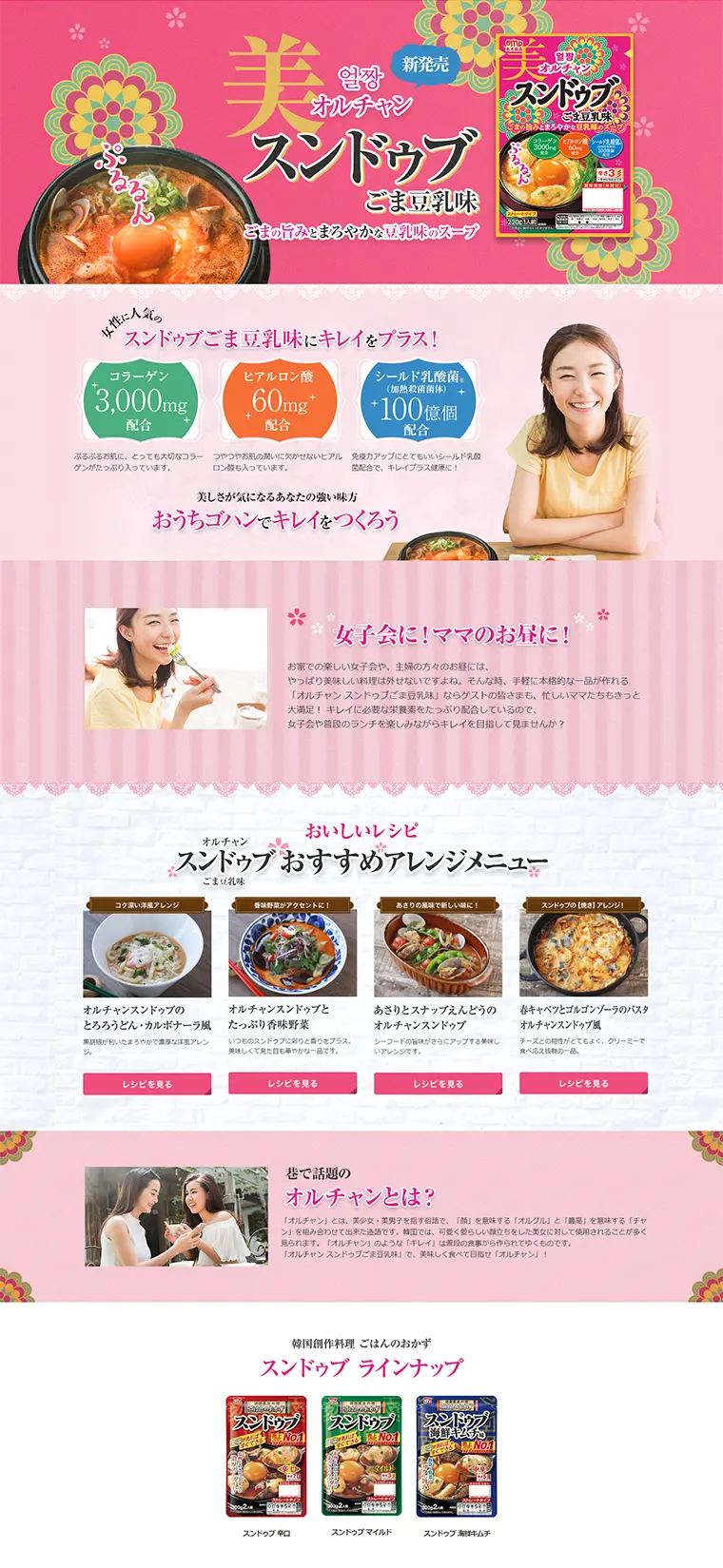美スンドゥブのLPデザイン（食品／ピンク系／キレイ系）PC版