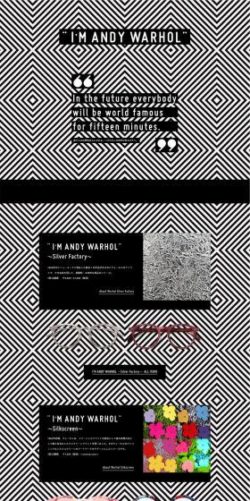 I'M ANDY WARHOLのLPデザイン（ファッション／ブラック系／シンプル系）PC版