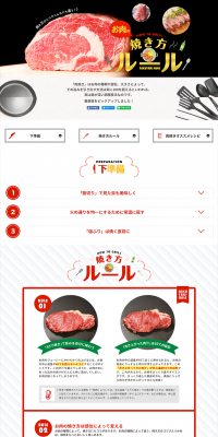 Meat Grilling Rules LP design (Internet service / Red tones / Refined style) PC version