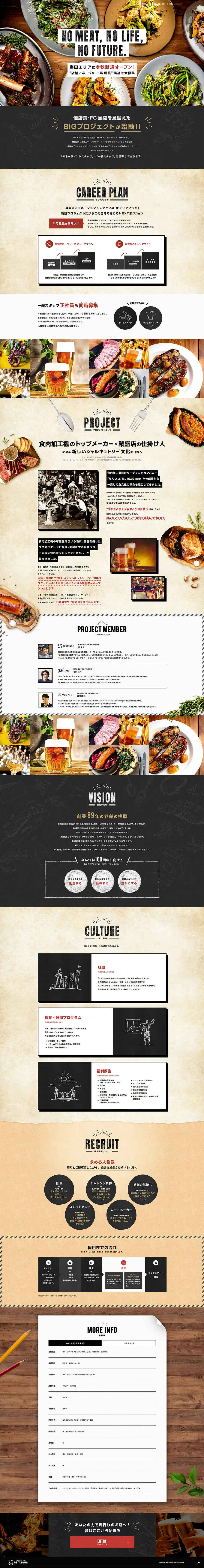 中核スタッフ採用のLPデザイン（求人・採用関連／ブラウン系／力強い系）PC版