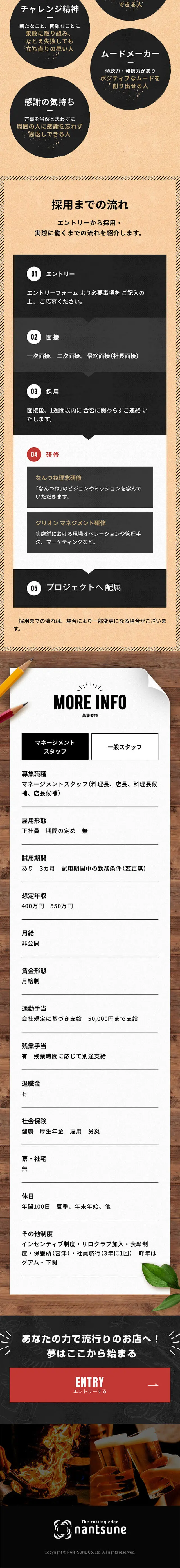 中核スタッフ採用のLPデザイン（求人・採用関連／ブラウン系／力強い系）スマホ版