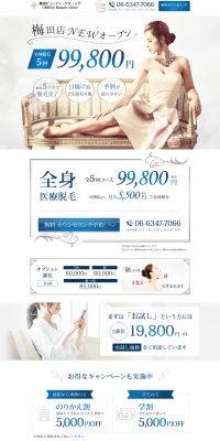 Full body medical hair removal LP design (Beauty services / Shades of blue / Refined style) PC version