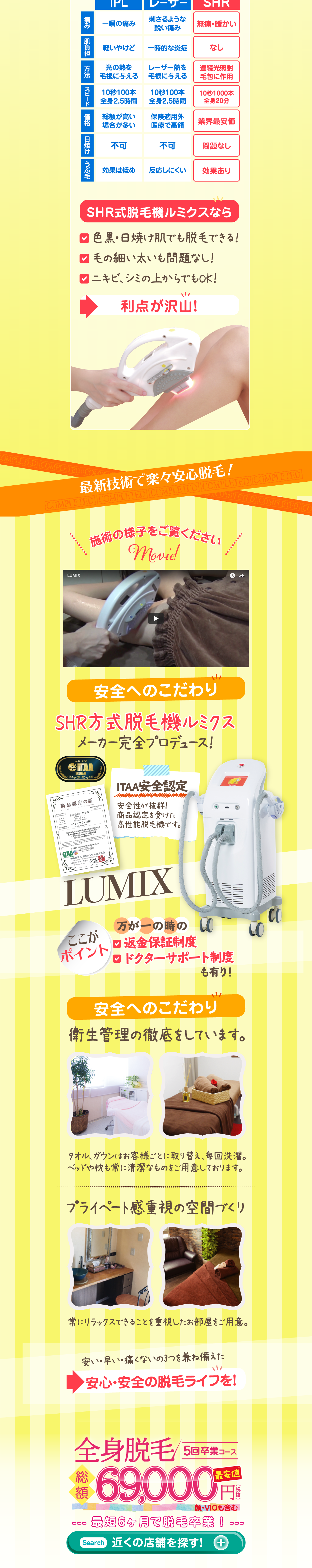 Full Body Hair Removal 5-Session Completion Course LP design (Beauty services / Pink shades / Cute style) PC version