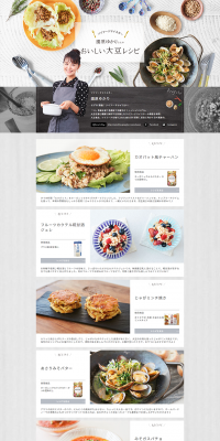 Delicious Soy Recipes LP design (Internet service / Shades of grey / Refined style) PC version