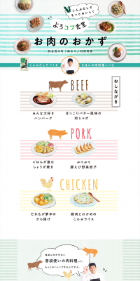 Meat dishes LP design (Internet service / Green tones / Cute style) PC version