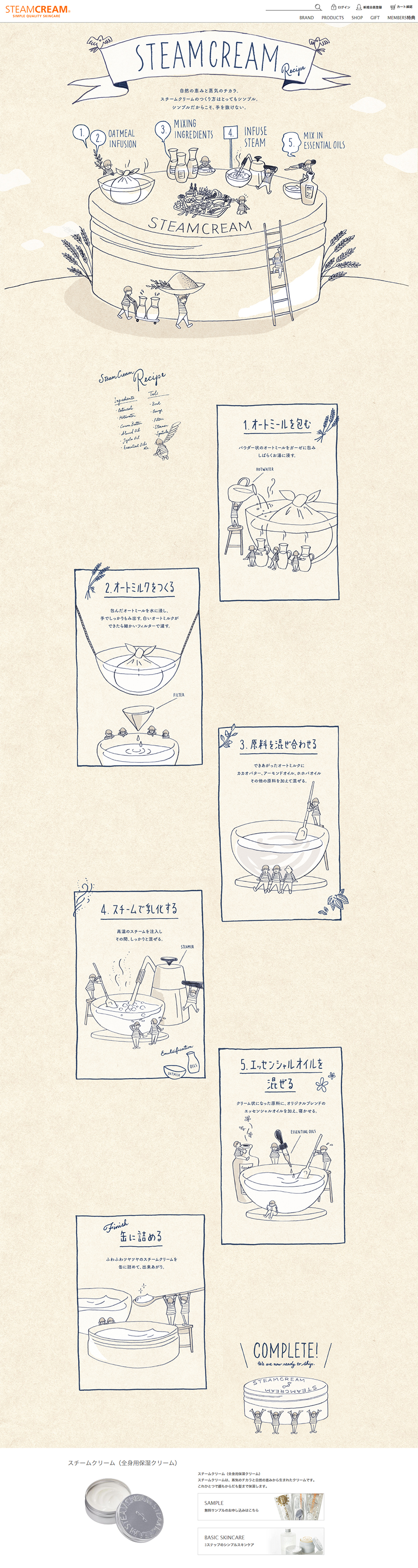 Steam Cream Recipe LP design (Beauty, Skincare, Fragrance / Beige tones / Cute style) PC version