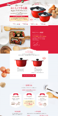 Pot Giveaway Campaign for Making Delicious Curry LP design (Services, Insurance, and Finance / Red tones / Refined style) PC version