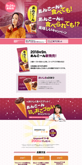 Anko-n Sweet Pocket Money Campaign LP design (Services, Insurance, and Finance / yellow / Japanese style) PC version