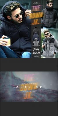 roshell 3TYPE Down Jacket LP design (fashion / Shades of grey / Simple) PC version
