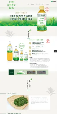 カテキン緑茶のLPデザイン（健康・美容食品・サプリ／グリーン系／キレイ系）PC版