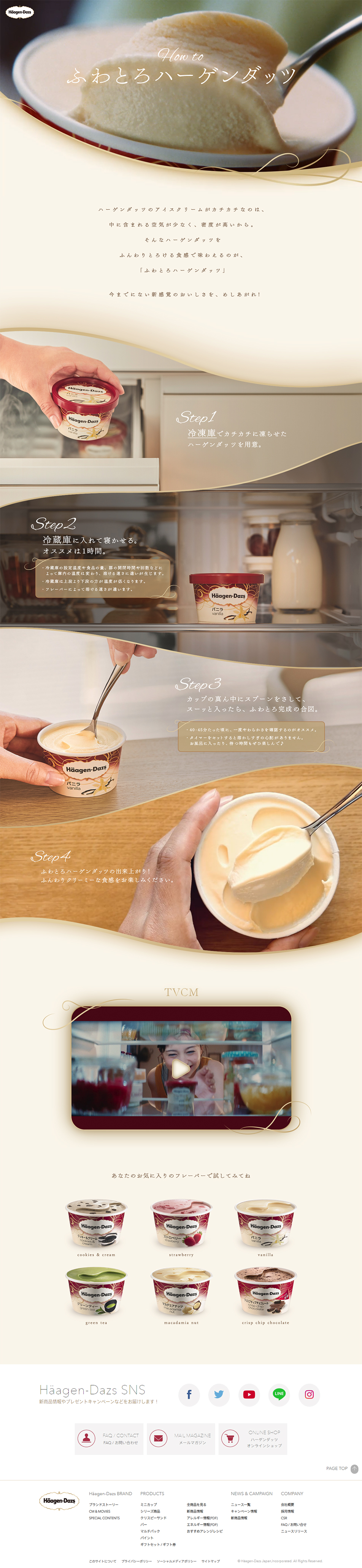 How to ふわとろハーゲンダッツのLPデザイン（スイーツ・スナック菓子／ベージュ系／シンプル系）PC版