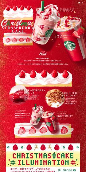 Christmas Strawberry Cake Milk Frappuccino LP design (Sweets and Snacks / Red tones / Cute style) PC version