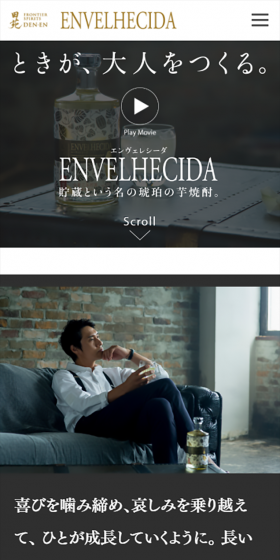 ENVELHECIDAのLPデザイン（飲料・お酒／ゴールド系／キレイ系）スマホ版