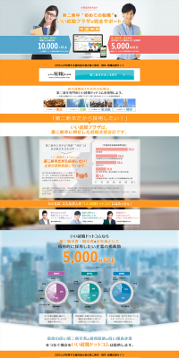 Service specializing in job placement for second new graduates LP design (Recruitment and Hiring / Orange tones / Lively type) PC version