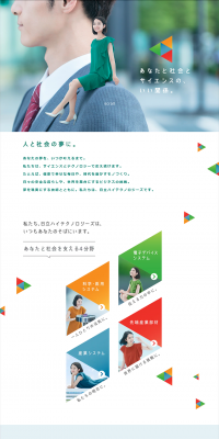 Hitachi High-Technologies LP design (Businesses, companies, stores / Green tones / Simple) PC version