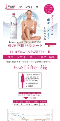 リボーンウォーターのLPデザイン（健康・美容食品・サプリ／ピンク系／健康・癒し系）PC版