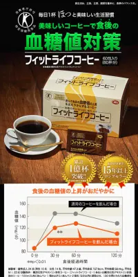 フィットライフコーヒーのLPデザイン（健康・美容食品・サプリ／ホワイト系／にぎやか系）スマホ版