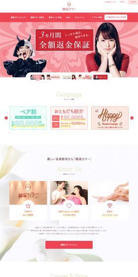 Ginza Karaa LP design (Beauty services / Pink shades / Simple) PC version