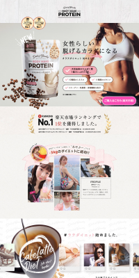 Body Make Protein LP design (Health and Beauty Foods and Supplements / Shades of grey / Refined style) PC version