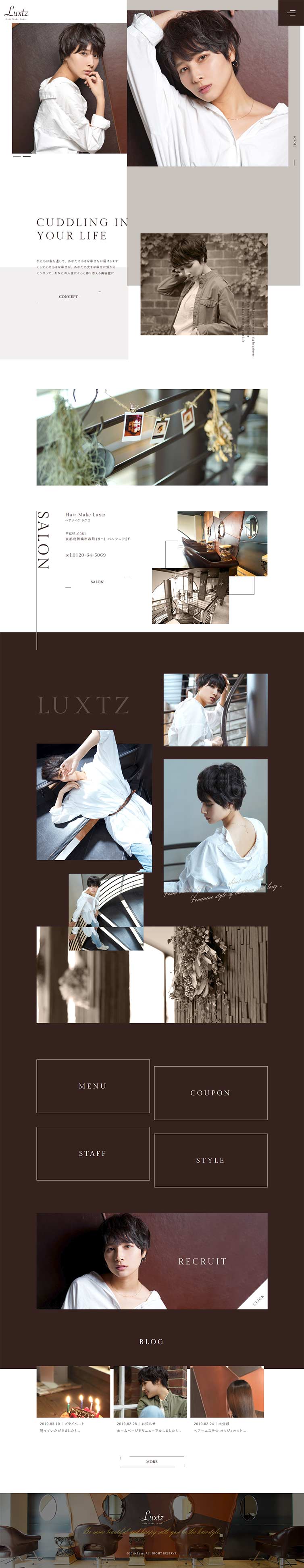 Hair Make Luxtz LP design (Services, Insurance, and Finance / Beige tones / Cool style) PC version