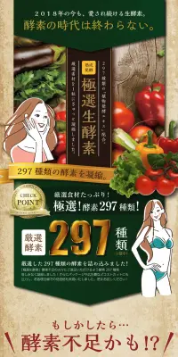 極選生酵素のLPデザイン（健康・美容食品・サプリ／ゴールド系／にぎやか系）PC版