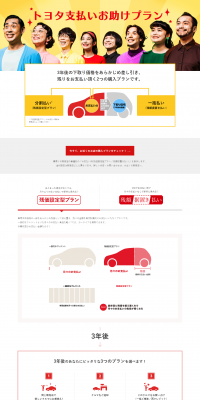 Toyota Payment Assistance Plan LP design (Services, Insurance, and Finance / yellow / Simple) PC version