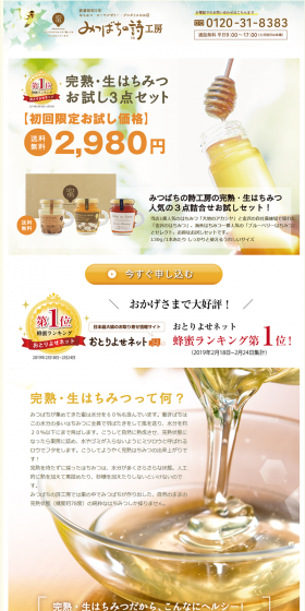 Raw Honey 3-Item Trial Set LP design (food / yellow / Refined style) PC version