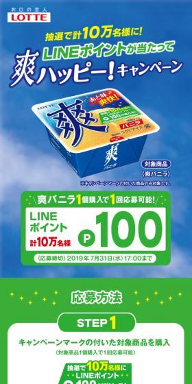 LINEポイントが当たって爽ハッピー！キャンペーンのLPデザイン（スイーツ・スナック菓子／グリーン系／力強い系）スマホ版