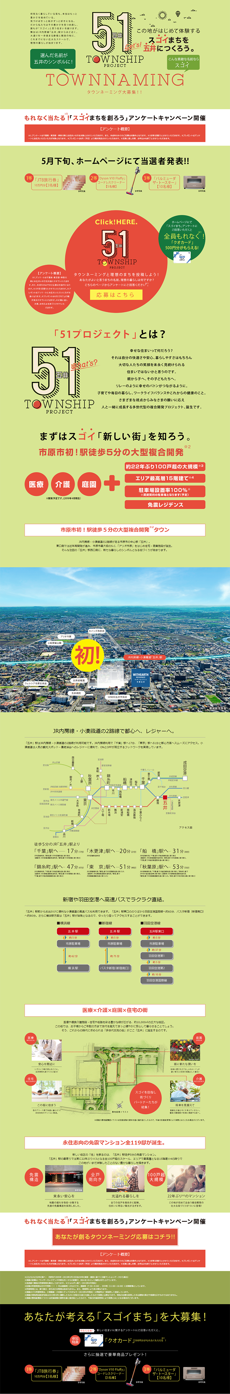 Let's Create 'SUGOIMACHI' Survey Campaign LP design (Services, Insurance, and Finance / Green tones / Refined style) PC version