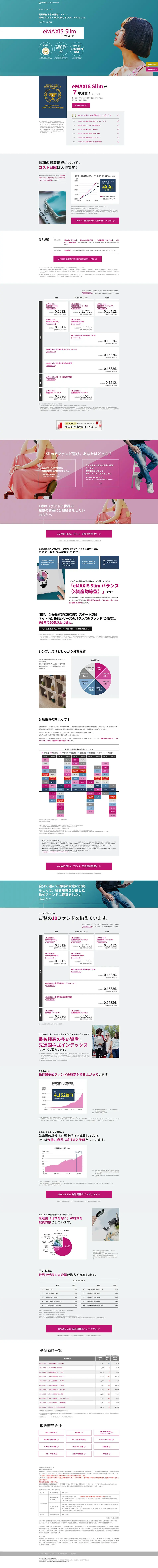 eMAXISSlimのLPデザイン（サービス・保険・金融／グリーン系／キレイ系）PC版