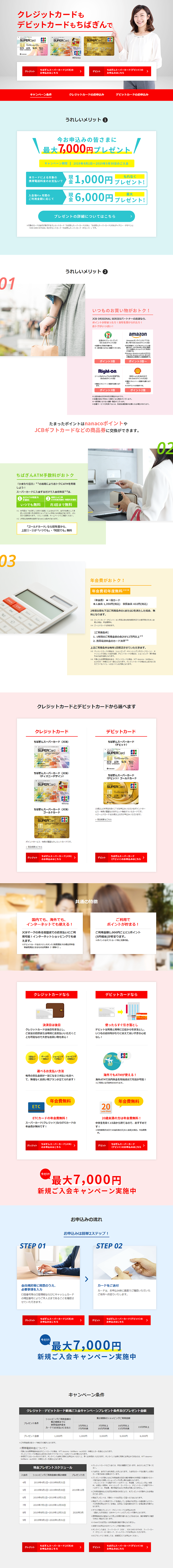 ちばぎんスーパーカードのLPデザイン（サービス・保険・金融／レッド系／キレイ系）PC版