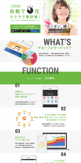 Household Ledger App LP design (Internet service / Green tones / Simple) PC version