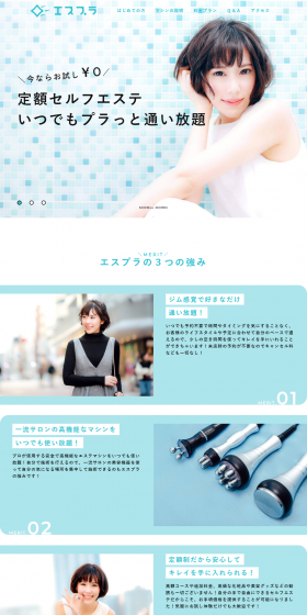 Self-esthetic LP design (Beauty services / Shades of blue / Refined style) PC version