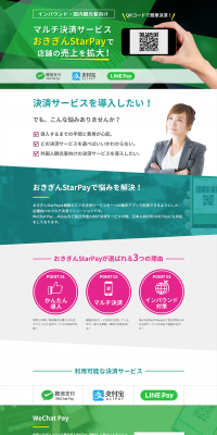 Okigin StarPay LP design (Internet service / Green tones / Simple) PC version