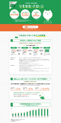 Resona Card Loan LP design (Services, Insurance, and Finance / Orange tones / Simple) PC version