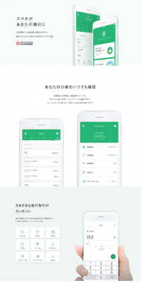 Resona Group App LP design (Businesses, companies, stores / Green tones / Simple) PC version