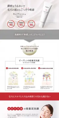 クレイウォッシュスペシャルページのLPデザイン(美容・スキンケア・香水/レッド系/キレイ系)PC版