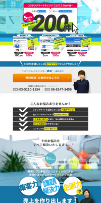 Content Marketing Support LP design (Internet service / Green tones / Trust and Safety) PC version