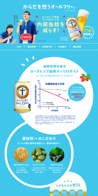 All-Free for Your Body's Well-being LP design (Beverages and Alcohol / Shades of blue / Refined style) PC version