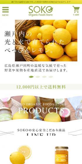 オーガニック食材 産地直送ストアのLPデザイン(食品/グリーン系/シンプル系)スマホ版