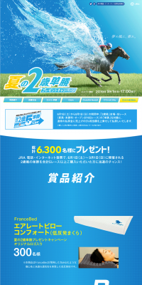 Ride the winds of dreams. Summer Two-Year-Old Win Bet Present Campaign LP design (Services, Insurance, and Finance / Shades of blue / Refreshing type) PC version