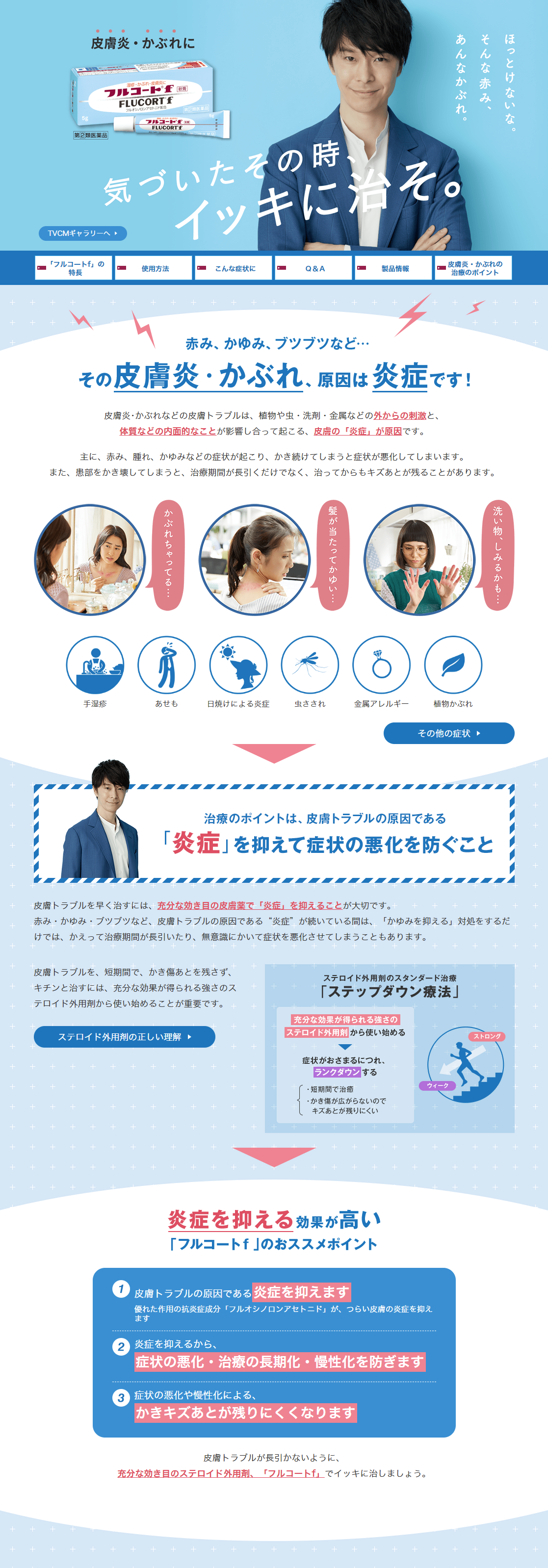 フルコートｆのLPデザイン（日用雑貨／ブルー系／キレイ系）PC版