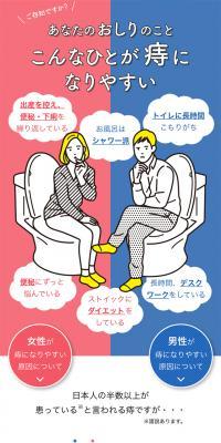 ボラギノールのLPデザイン（健康・美容食品・サプリ／ピンク系／マンガ・イラスト系）スマホ版