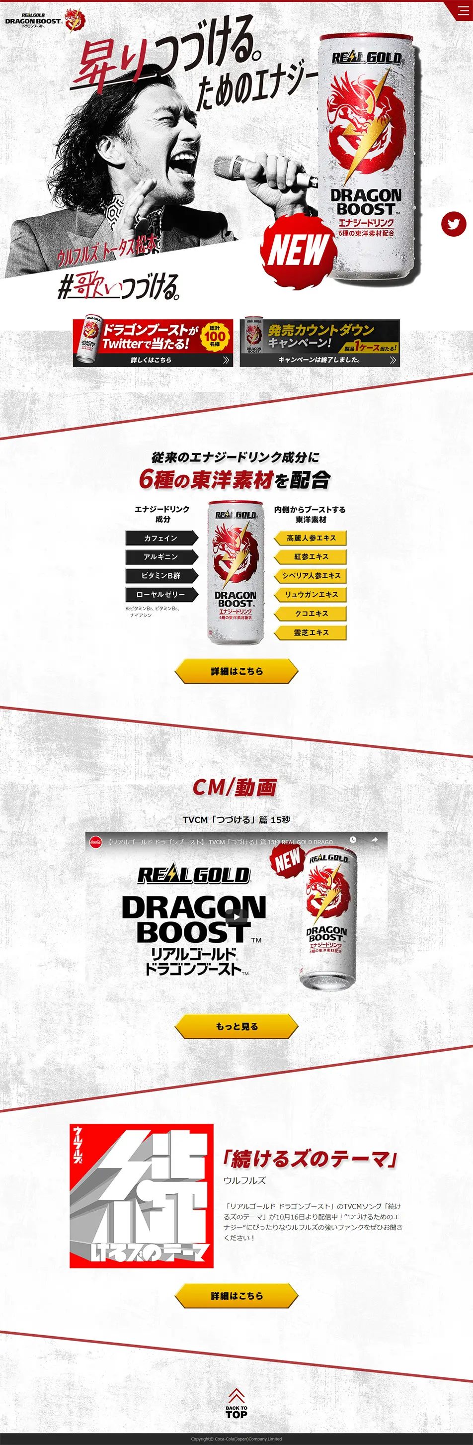 ドラゴンブーストのLPデザイン（飲料・お酒／グレー系／かっこいい系）PC版