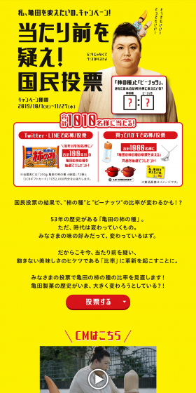 I want to change Kameda. Campaign LP design (Services, Insurance, and Finance / yellow / Flashy style) PC version