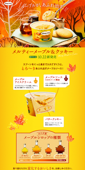 メルティーメープル＆クッキーのLPデザイン（スイーツ・スナック菓子／イエロー系／にぎやか系）PC版