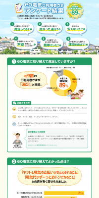 eo Denki User Survey LP design (Internet service / Green tones / Trust and Safety) PC version