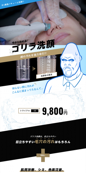 Gorilla Face Wash LP design (Beauty, Skincare, Fragrance / Shades of blue / Cool style) PC version