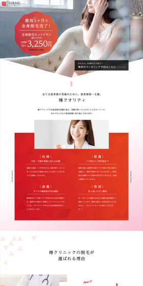 Medical Laser Hair Removal LP design (Beauty services / Red tones / Refined style) PC version