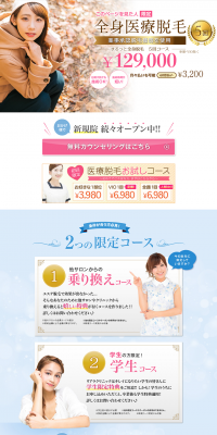 Medical hair removal LP design (Beauty services / Multi-color type / Refined style) PC version